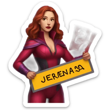 marvel-scarlet-witch-holding-a-sign-with-the-name-jeremias sticker