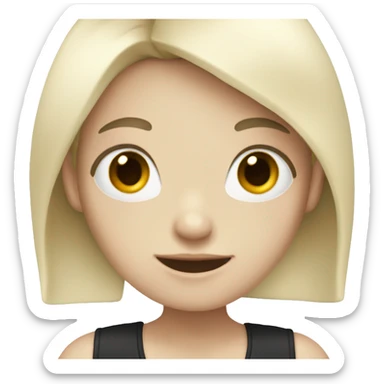 Pale girl with long black hair celebrating  sticker