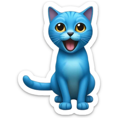 chat bleu debout sticker