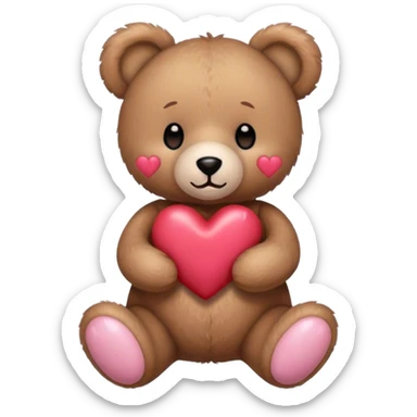 Teddy bear with light pink bow  sticker