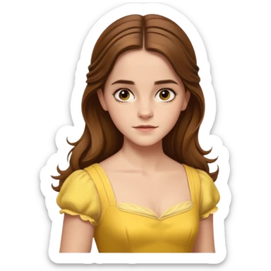 emma watson long hair as belle Cinematic Realistic sticker