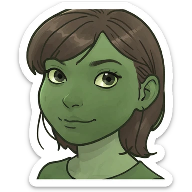 White girl with brunette hair sticker