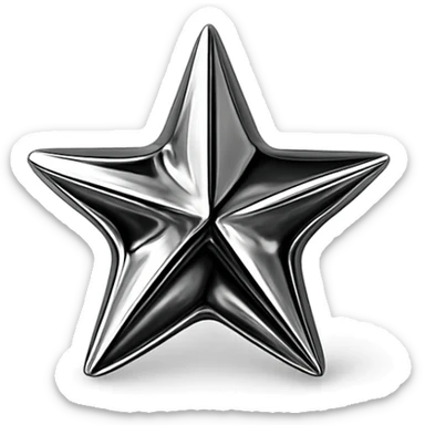 tiny star with a chrome finish, glamorous and stylish sticker