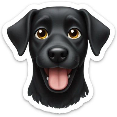 silly black christmas dog sticker