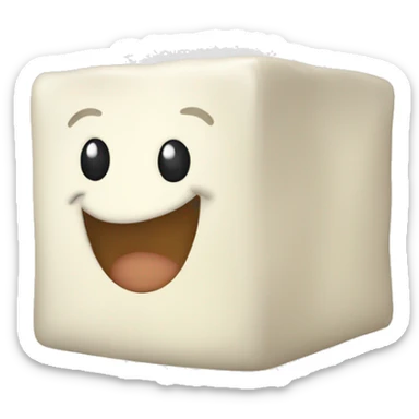 a cube of feta cheese waving sticker