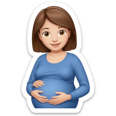 Una mamá embarazada de cabello  café  sticker