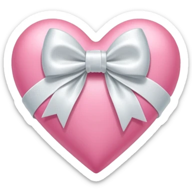 corazón rosa con moño blanco  sticker