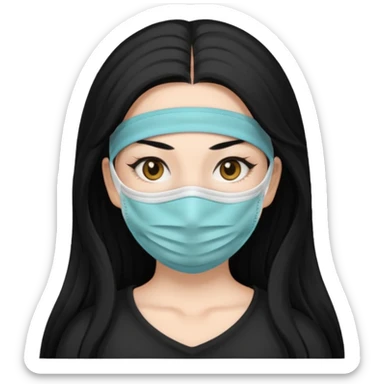 female character with facemask sticker