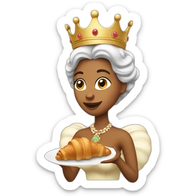 queen eating croissant sticker