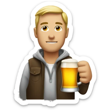 Man keeping drinking beer a secret sticker
