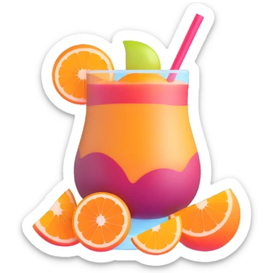 frozen sangria slushie with orange and apple slices sticker