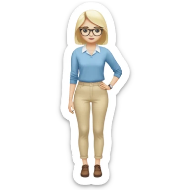  One Dominatrix blonde hair and glasses full body posing  sticker