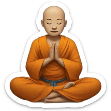 Meditating monk sticker
