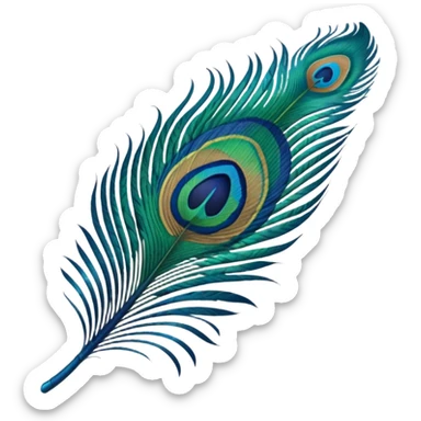 Peacock feather sticker