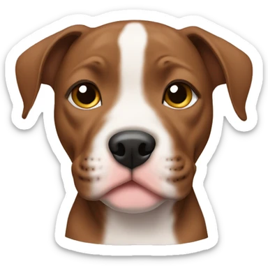 Brown Pitbull puppy laying  sticker