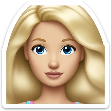 blonde barbie girl with blue eyes sticker