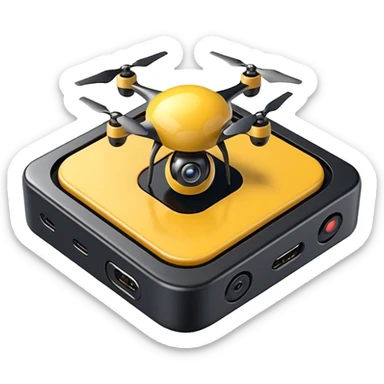 ultra realistic processor with a small drone picture sticker