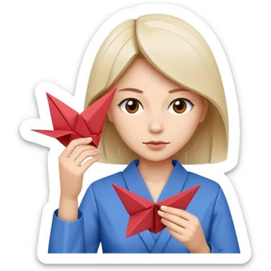 the woman who does origami sticker