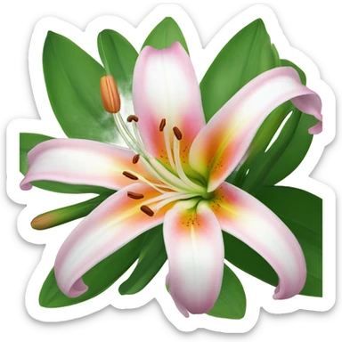 Lily flower sticker
