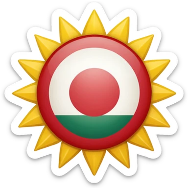 Take the Hungary flag and add a yellow sun in the middle center sticker