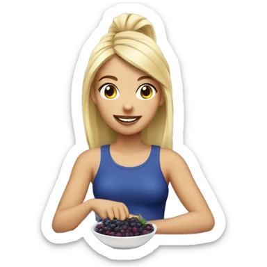 Blondie girl eating açaí  sticker