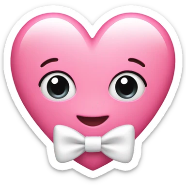 Pink heart with white bow sticker