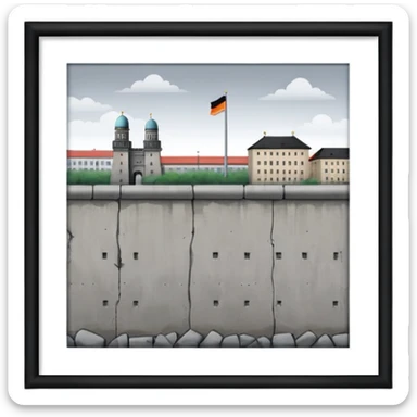 berlin wall long in front without man sticker