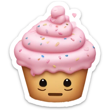 light pink hearts with sprinkles on top sticker