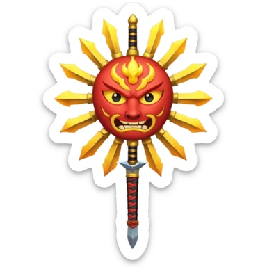 swordss sun beathing demon slayer style sticker