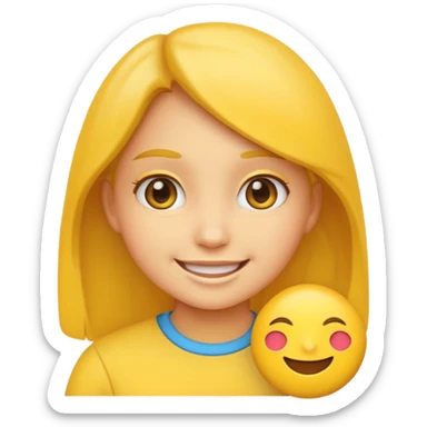Make the girl in the photo an emoji. sticker