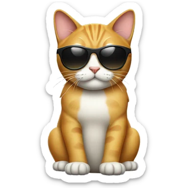 Cat with sunglasses sticker