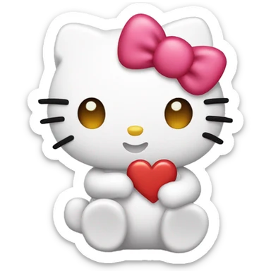 Hello kitty with heart band sticker