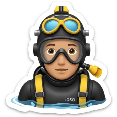 diver man swimming full body with full scuba gear
 sticker