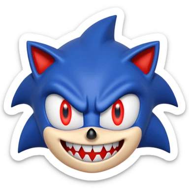 Sonic.exe with glowing red eyes sticker