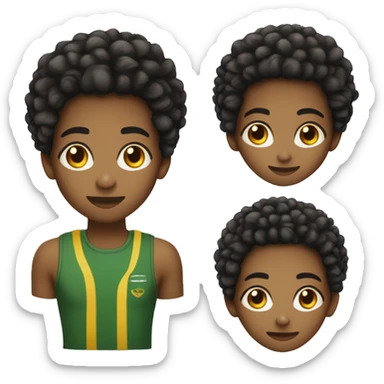 Black teen with afro taper fade hair style, brown skin, Jamaican and Ghanaian ethnicity sticker