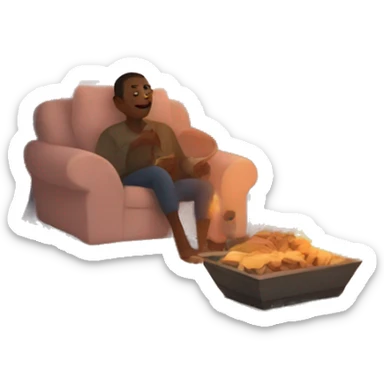 cozy evening at home sticker