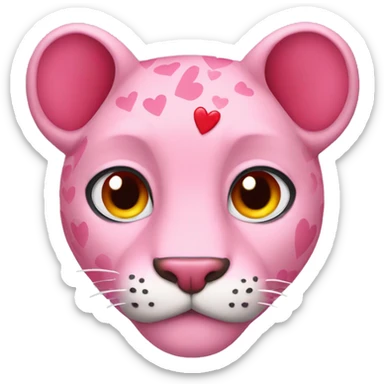 pink panther with red hearts sticker