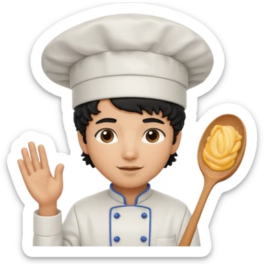 Una chef pelinegra con rulos sticker