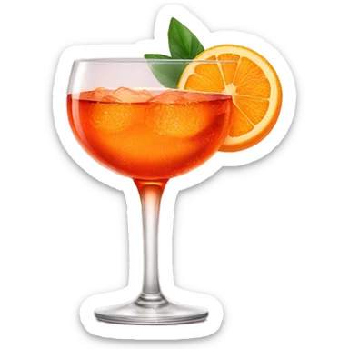 An aperol spritz in a wine glass sticker