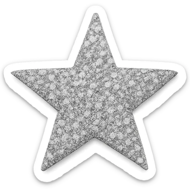 small silver glitter star, glamorous and stylish sticker