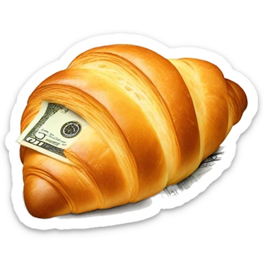 Croissant and bread and money sticker