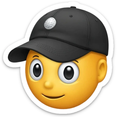 black golf hat sticker