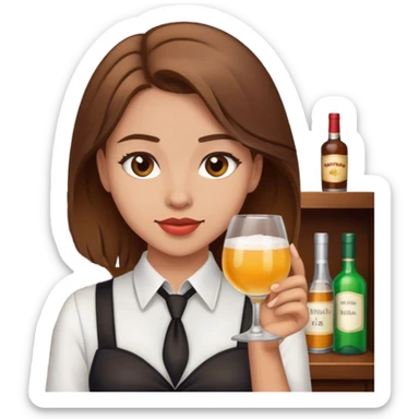 Brown hair girl bartender  sticker