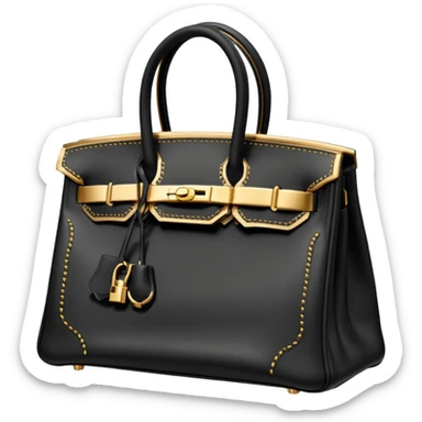 black hermes birkin with gold stitching bag sticker