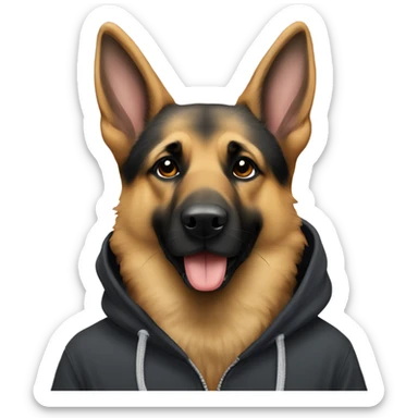 German shepherd in hoodie  sticker
