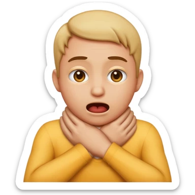 emoji chocking it’s self out with hands around neck sticker