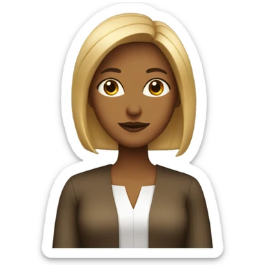 Tan woman with straight hair in judge outfit sticker