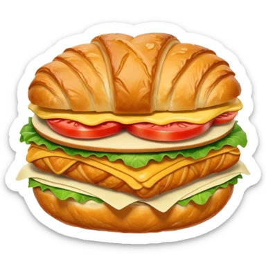 Croissant chicken and Cesar salad sandwich emoji  sticker