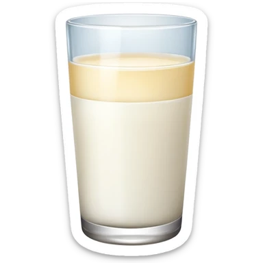 the drink is white, The bottom and mouth of the glass are the same width and There is only white liquid inside,photo realistic sticker