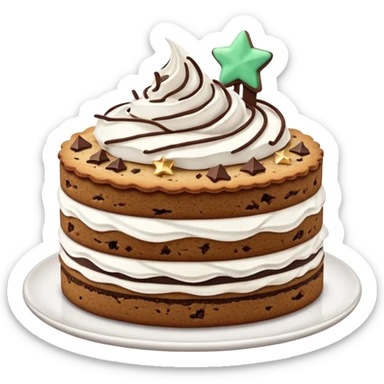 torta con i Pan di stella e panna sticker